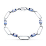 18K PULSERA ORO BLANCO PIEDRAS 19,5 CM