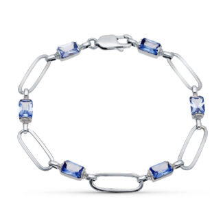 18K PULSERA ORO BLANCO PIEDRAS 19,5 CM