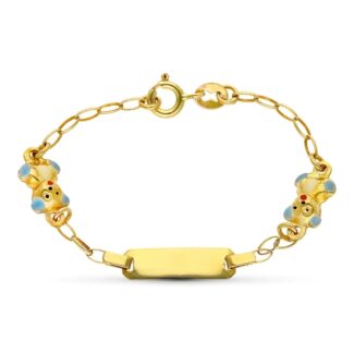 18K ESCLAVA ORO AMARILLO PEQUEÑA 2 OSO S,