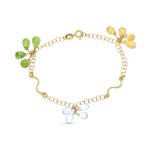 18K PULSERA ORO AMARILLO PIEDRAS COLORES,
