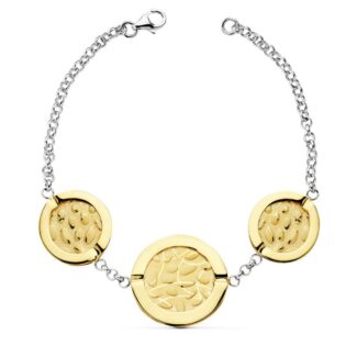 18K PULSERA BICOLOR LASER 19,5CM