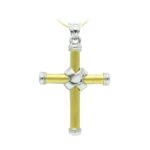 18K CRUZ ORO BICOLOR HUECA BICOLOR 41X29 MM