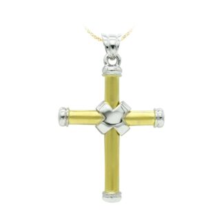 18K CRUZ ORO BICOLOR HUECA BICOLOR 41X29 MM