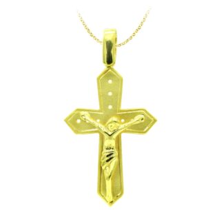 18K CRUZ ORO AMARILLO CON CRISTO 30X19 MM