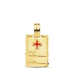 9K COLGANTE PLACA CHAPA ORO AMARILLO RH, 20X14 MM