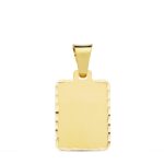 18K PLACA CHAPA ORO AMARILLO MATE TALLADA 20X15 MM