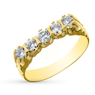 18K SORTIJA QUINTILLO ORO AMARILLO CABALLERO CIRCONITA 4 MM, ANCHO: 4 MM