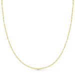 18K CADENA ORO AMARILLO MACIZA DIAMANTADA 50CM 1,5 MM