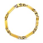 18K PULSERA ORO BICOLOR MOTIVOS HUECOS ANCHO: 5MM, LARGO: 20,5 CM