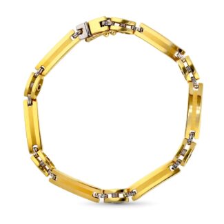 18K PULSERA ORO BICOLOR MOTIVOS HUECOS ANCHO: 5MM, LARGO: 20,5 CM