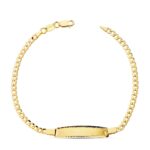 18K PULSERA ESCLAVA ORO AMARILLO HUECA BARBADA 17CM