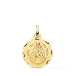 18K MEDALLA ORO AMARILLO VIRGEN DEL ROCIO TALLADA 18 MM