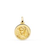 18K MEDALLA ORO AMARILLO VIRGEN MACARENA BISEL 16 MM