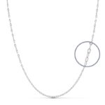 18K CADENA MACIZA ORO BLANCO 45CM 1,5 MM