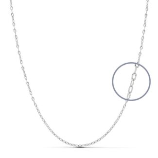 18K CADENA MACIZA ORO BLANCO 40CM 1,5 MM