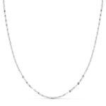 18K CADENA MACIZA ORO BLANCO DIAMANTADA 45CM 1,5 MM