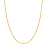 18K CADENA ORO AMARILLO FORZADA HUECA ESLABON TALLADO LARGO 40CM ANCHO 2 MM