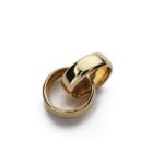 18K COLGANTE ORO AMARILLO ALIANZAS 8 MM DIAMETRO,