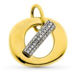 18K COLGANTE ORO BICOLOR HUECO REDONDO, 23X26 MM