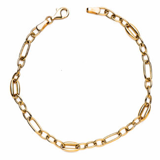 18K PULSERA ORO AMARILLO HUECA ESLABONES ANCHO: 4,5 MM, LARGO: 20CM