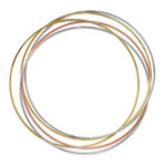 18K PULSERA ORO TRICOLOR 5 AROS LISOS DIAMETRO: 62MM, ANCHO: 1 MM