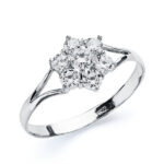 18K SORTIJA ORO BLANCO CUAJO CON CIRCONITAS, ANCHO: 8 MM