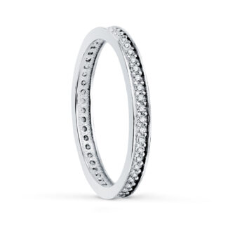 18K ALIANZA COMPLETA ORO BLANCO CIRCONITA CLAVADA ANCHO: 2 MM