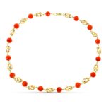18K GARGANTILLA ORO AMARILLO JAULA CORAL FINO JAPONES 9-9,5 MM 50CM