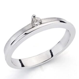 18K SORTIJA ORO BLANCO BRILLANTE, 0,085 QTS, ANCHO: 4,5MM