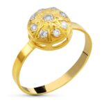 18K SORTIJA ORO AMARILLO MOTIVO REDONDO CIRCONTIAS, ANCHO: 9,5 MM
