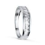 18K ALIANZA ORO BLANCO CIRCONITA BARRITAS, ANCHO: 4,5 MM,