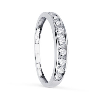 18K ALIANZA ORO BLANCO CARRIL CIRCONITAS, ANCHO: 3,5MM,