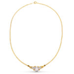 18K GARGANTILLA ORO BICOLOR PERLA Y CIRCONITAS