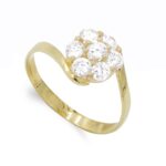 18K SORTIJA ORO AMARILLO CUAJO CON CIRCONITAS, ANCHO: 10 MM