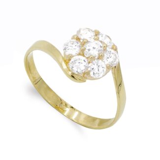 18K SORTIJA ORO AMARILLO CUAJO CON CIRCONITAS, ANCHO: 10 MM