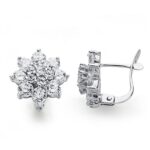 18K PENDIENTES ORO BLANCO CUAJO CATALAN 12X12 MM