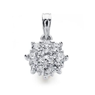 18K COLGANTE ORO BLANCO CUAJO CIRCONITA 13X10 MM