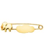 18K ALFILER ORO AMARILLO ELEFANTE Y NUBE MATE 32X8 MM