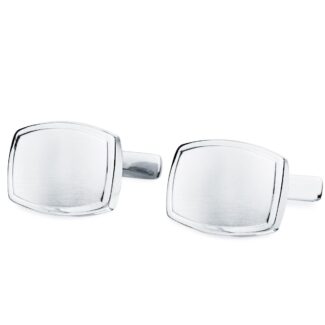 18K GEMELOS ESTAMPACION ORO BLANCO TONEL 17X13 MM CIERRE RIGIDO OSCILANTE