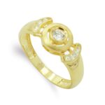 18K SORTIJA ORO AMARILLO MOTIVO CIRCULO CON CIRCONITA, ANCHO: 8,5 MM