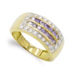 18K SORTIJA ORO AMARILLO CON CIRCONITAS, ANCHO: 9,5 MM