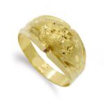 18K SORTIJA ORO AMARILLO LAPIDADA Y TALLADA, ANCHO: 11MM