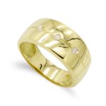 18K SORTIJA ORO AMARILLO CON CIRCONITAS, ANCHO: 9MM