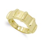 18K SORTIJA ORO AMARILLO MATE Y BRILLO, ANCHO: 8MM