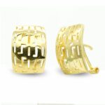 18K PENDIENTES ORO AMARILLO CALADO CIERRE OMEGA
