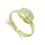 18K SORTIJA ORO AMARILLO CON CIRCONITA TALLA BAGUETTE, ANCHO: 7,5 MM