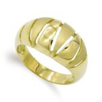 18K SORTIJA ORO AMARILLO MATE Y BRILLO, ANCHO: 11MM