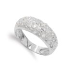 18K SORTIJA ORO BLANCO CON CIRCONITAS, ANCHO: 7,5 MM - ESMERALDA