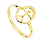 18K SORTIJA ORO AMARILLO OVAL CON INDALO CUERPO 1,5 MM, 12X8 MM