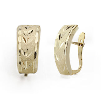 18K PENDIENTES ORO AMARILLO LAPIDADOS 15X6 MM CIERRE CATALÁN